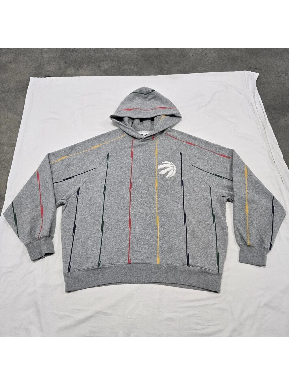 EUC Size MEDIUM The Bay x Toronto Raptors Sweatsuit Hoodie Joggers Set Striped
